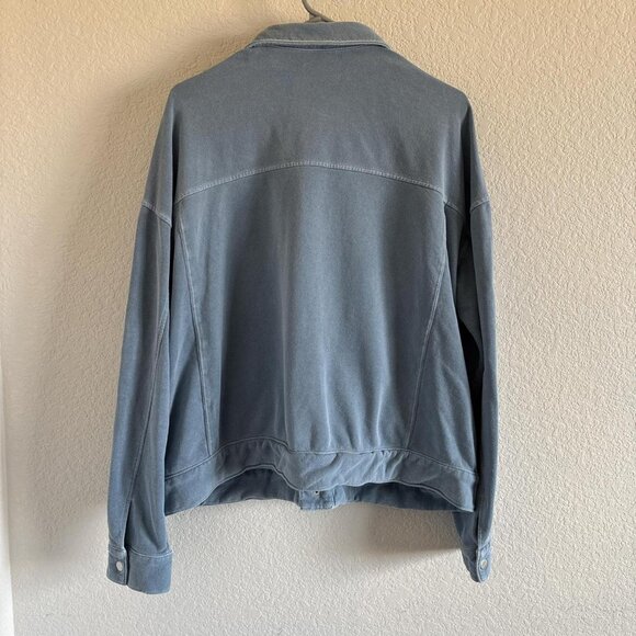 Fabletics blue 100% cotton button up shacket with pockets Size L womens - Picture 3 of 8